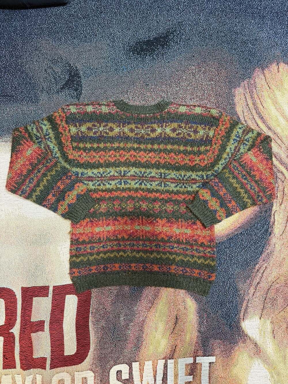 Vintage Cotton Ginny Multi-Colored Fair Isle V-Neck Sweater - Picture 4 of 6